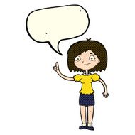 cartoon woman with idea speech bubble N146