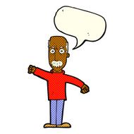 cartoon angry old man with speech bubble N79