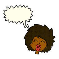 cartoon woman screaming with speech bubble N6