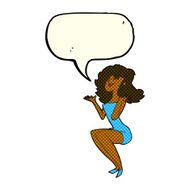 cartoon attractive woman sitting with speech bubble N6