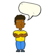 cartoon man with crossed arms speech bubble N17