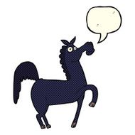 funny cartoon horse with speech bubble N6