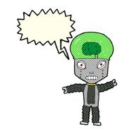 cartoon future robot with speech bubble N6