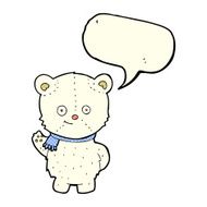 cute cartoon polar bear waving with speech bubble N3