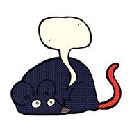 cartoon white mouse with speech bubble N6