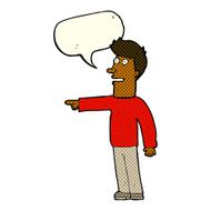 cartoon man pointing with speech bubble N113