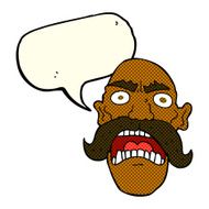 cartoon angry old man with speech bubble N80