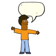 cartoon happy man with speech bubble N264