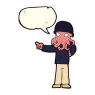 cartoon alien monster man with speech bubble N11