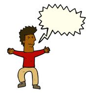 cartoon stressed out man with speech bubble N11