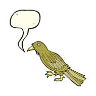 cartoon crow with speech bubble N7