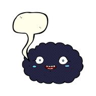 happy cartoon cloud with speech bubble N7