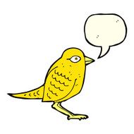 cartoon garden bird with speech bubble N23