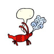 cartoon shrimp with speech bubble N20