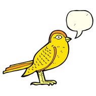 cartoon garden bird with speech bubble N24