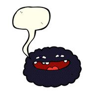 happy cartoon cloud with speech bubble N8