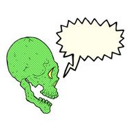 spooky skull illustration with speech bubble N3