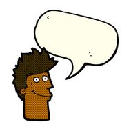 cartoon happy man with speech bubble N266