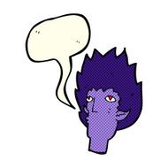 cartoon vampire face with speech bubble N20