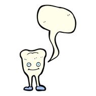 cartoon happy tooth with speech bubble N21