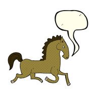 cartoon running horse with speech bubble N2