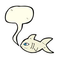 cartoon fish with speech bubble N45