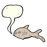 cartoon fish with speech bubble N46