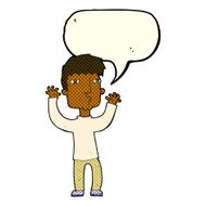 cartoon anxious man with speech bubble N6
