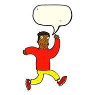 cartoon terrified man with speech bubble N124