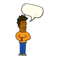 cartoon nervous man with speech bubble N79