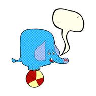 cartoon circus elephant with speech bubble N6