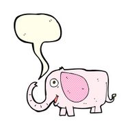 cartoon baby elephant with speech bubble N6