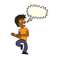 cartoon stressed out man with speech bubble N12