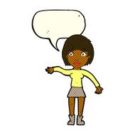 cartoon surprised woman with speech bubble N142