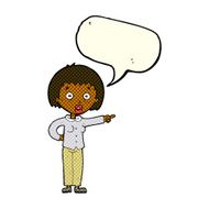 cartoon shocked woman with speech bubble N57