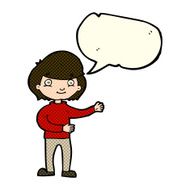 cartoon happy person with speech bubble N16