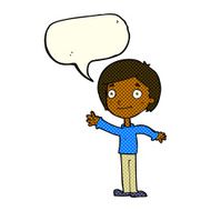 Cartoon happy boy with speech bubble N138