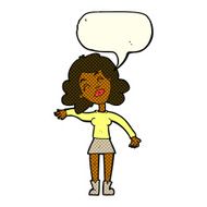 cartoon woman only joking with speech bubble N6