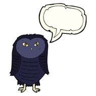Cartoon owl with speech bubble N37