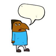 cartoon worried man with speech bubble N56