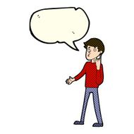 cartoon man asking question with speech bubble N28