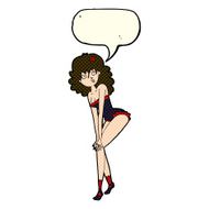 cartoon woman in lingerie with speech bubble N28