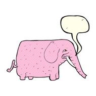 cartoon funny elephant with speech bubble N12