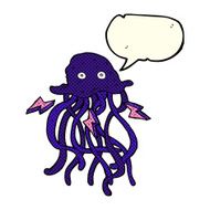 cartoon octopus with speech bubble N18