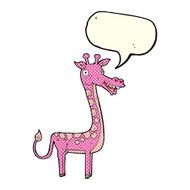 cartoon giraffe with speech bubble N6