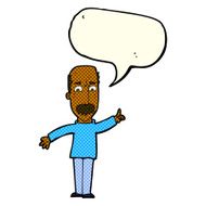 cartoon man issuing stern warning with speech bubble N6