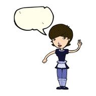 cartoon waitress taking order with speech bubble N12