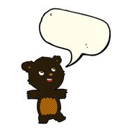 cartoon black bear with speech bubble N39