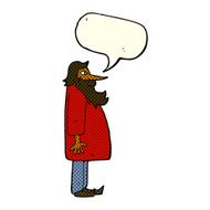 cartoon bearded old man with speech bubble N23