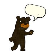 cute cartoon black bear with speech bubble N41